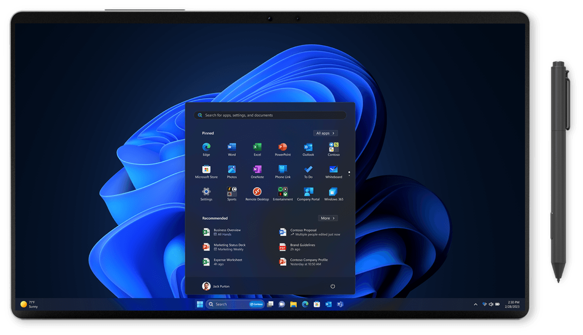 Windows 11 Pro 태블릿